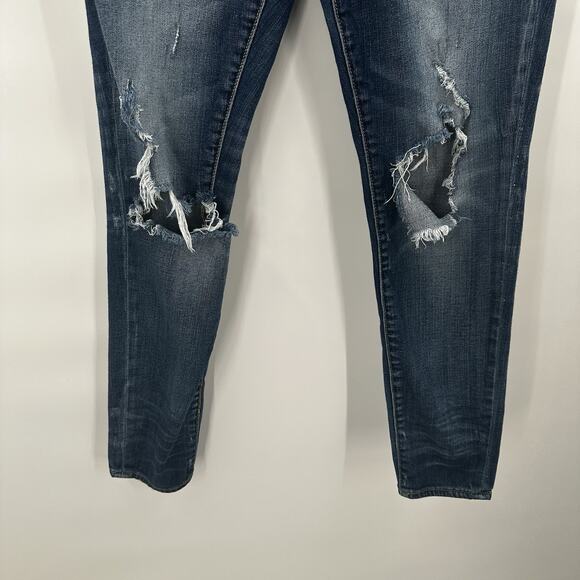 Buckle Black Jeans Womens 28 Blue Skinny Fit 53 Stretch Ankle Midrise Rips - Picture 3 of 15